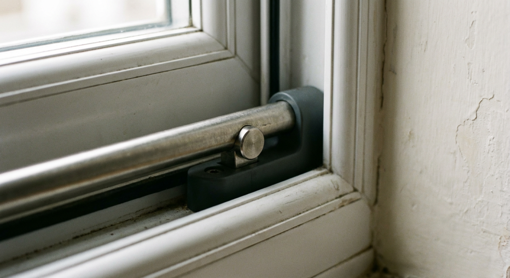 Close up of secure uPVC window lock mechanism for double glazing Perth homes ensuring high safety and window security standards